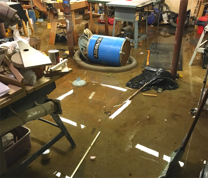 Flooded basement in Lebanon, New Jersey.