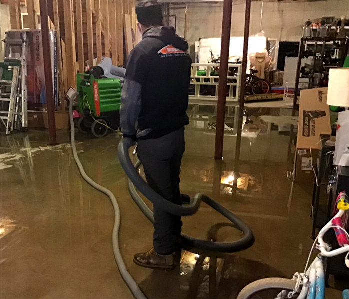 Flooded basement in Clinton, New Jersey.