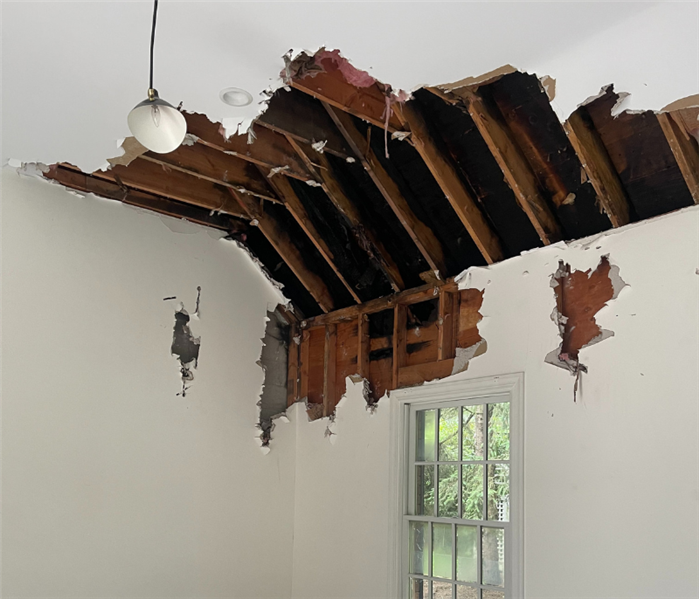 Ceiling water damage repair near me in Readington Township, NJ.