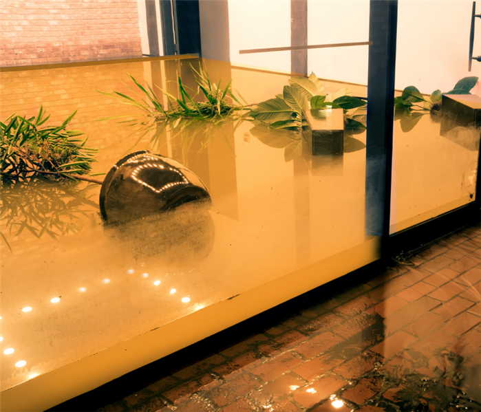 flooded foyer. commercial water damage cleanup near me in new jersey